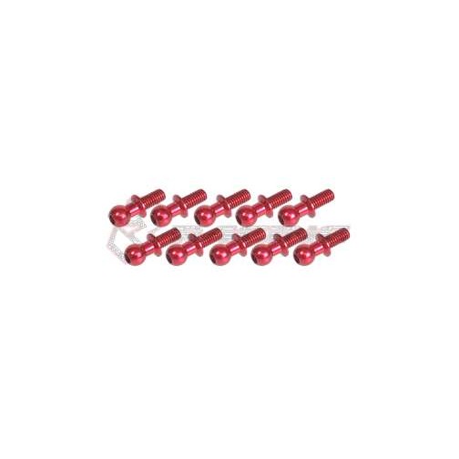3Racing Aluminum 4,8MM Ball Stud L=6 (10 pcs) - Red
