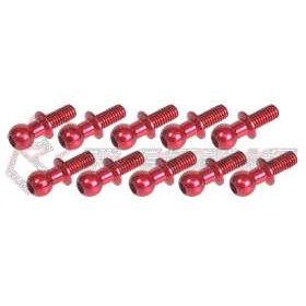 3Racing Aluminum 4,8MM Ball Stud L=6 (10 pcs) - Red