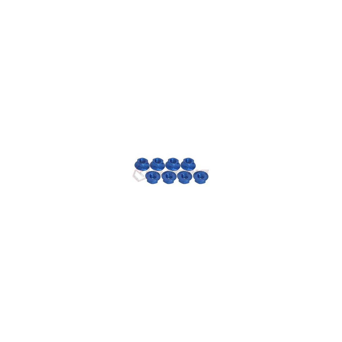 3Racing 4mm Aluminum Locknut Serrated (8pcs) - Blue