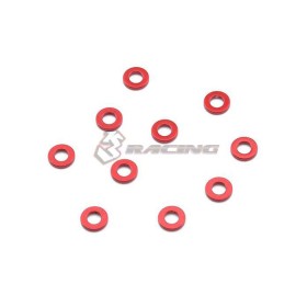 3Racing Aluminium M3 Flat Washer 1,0mm (10 Pcs) - Red