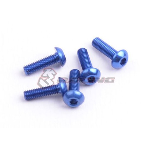 3Racing M3 x 10 AL7075 Button Head Hex Socket - Machine (5  Stk.) Blue