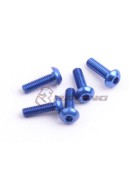 3Racing M3 x 10 AL7075 Button Head Hex Socket - Machine (5 Pcs) Blue
