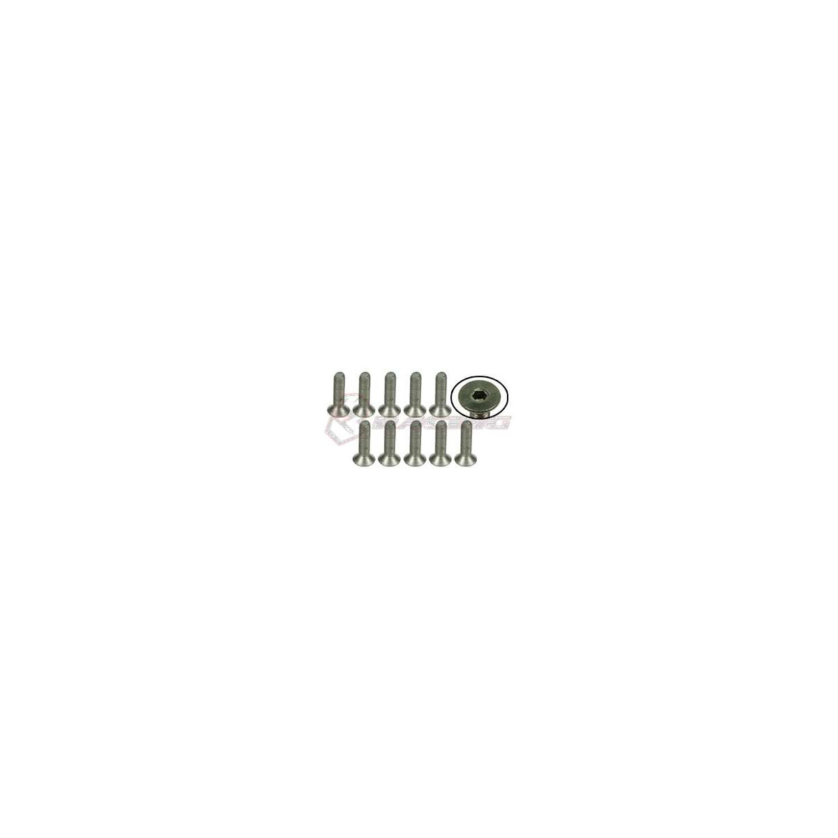 3Racing M3 x 12 Titan Flat Head Hex Socket - Machine (10...