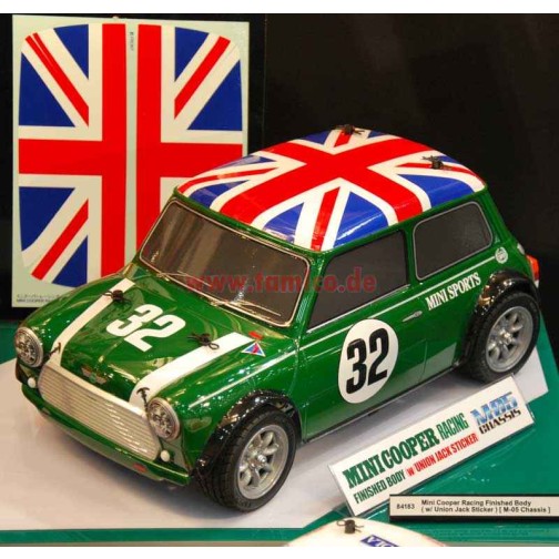 Tamiya Mini Cooper Racing (Union Jack) lackiert (M-05) Bausatz #84183