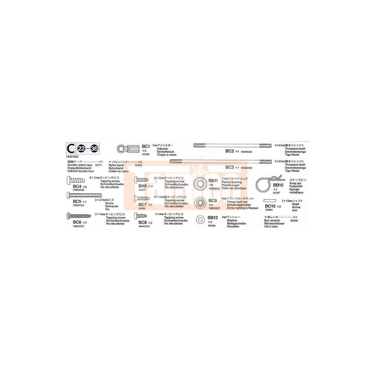 Tamiya Metallteile-Beutel C DT-02 #19401652