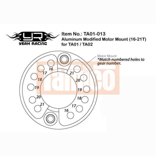 Yeah Racing Alu Motorhalter (blau) für 16T-21T Ritzel...