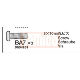 Tamiya Rundkopf-Schraube 3x10mm (10 Stk.) #9804159