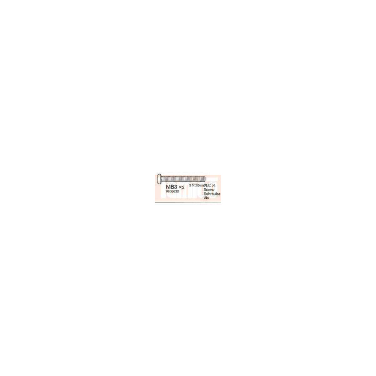 Tamiya #19805620 3x25mm Screw (2 pcs.)