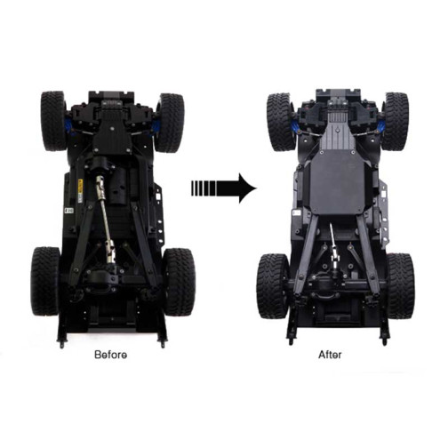 JunFac Alu Unterbodenschutzplatte (schwarz) für Tamiya CC-01