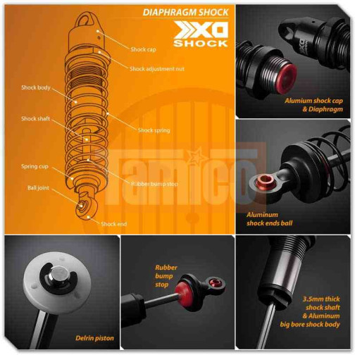 Gmade XD Diaphragm Dämpfer-Satz (2 Stk.) 85mm High-Lift