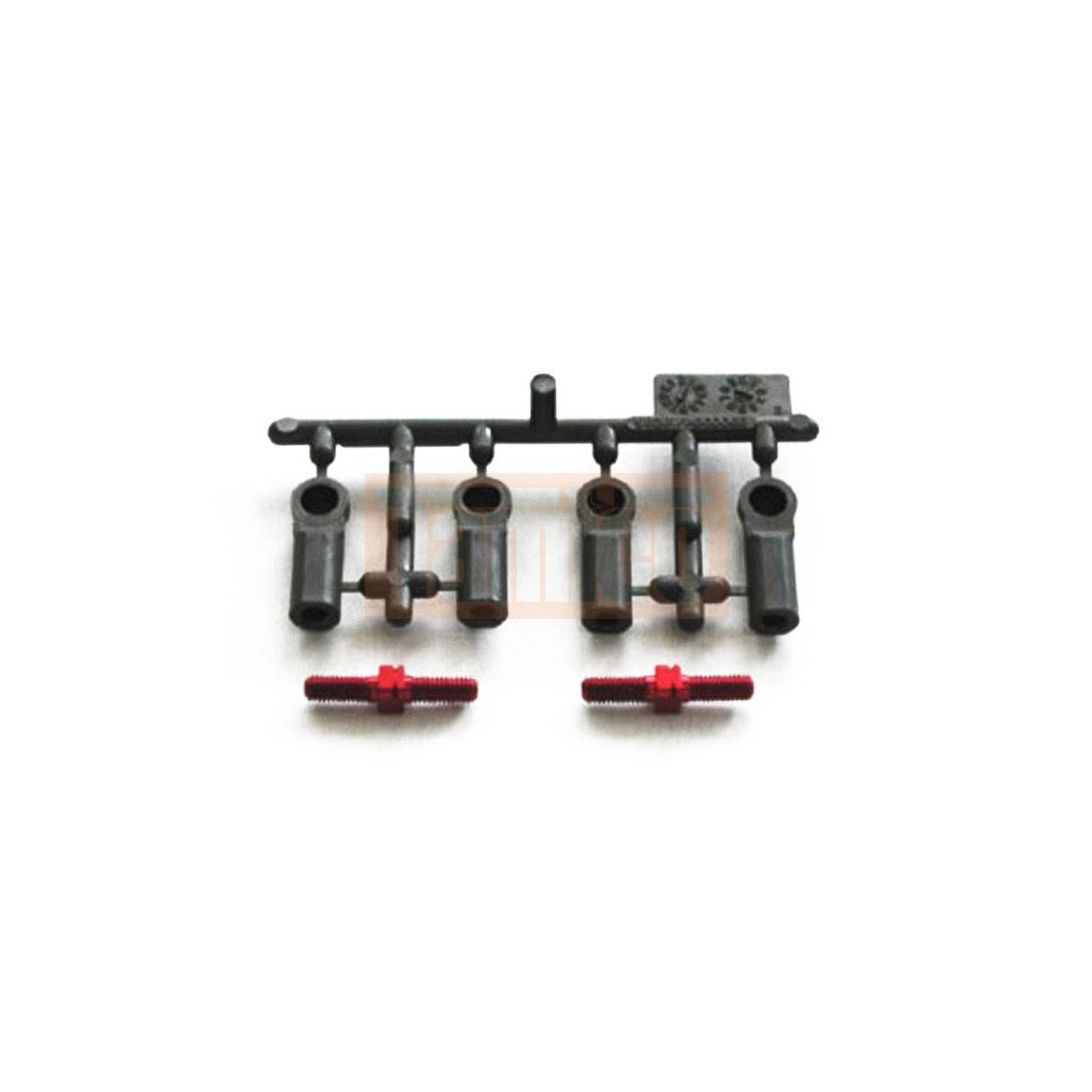Tamiya 49323 Alu Gewindestangen-Satz 3x18mm (2) Rot