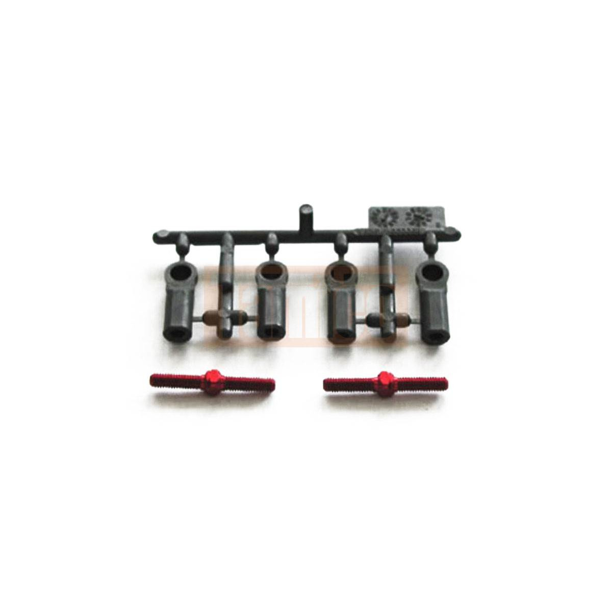 Tamiya Alu Gewindestangen-Satz 3x23mm (2) Rot #49324