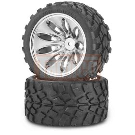 Carson Tyre/ wheel rim set Off-Road C V-10T Chr