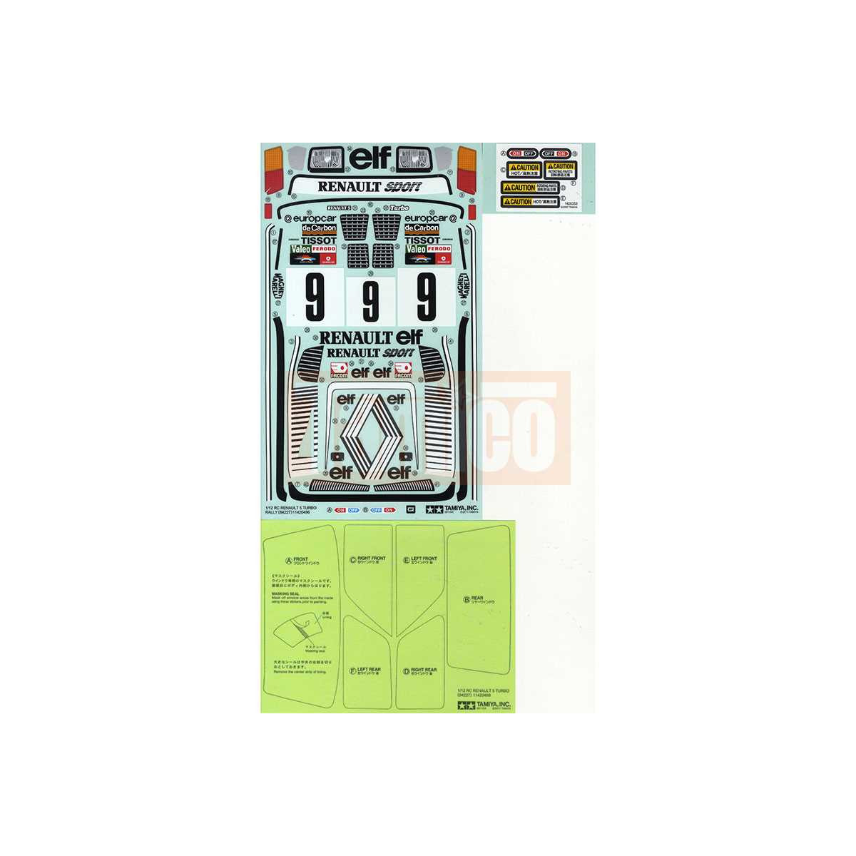 Tamiya #19498073 STICKER BAG : 84227