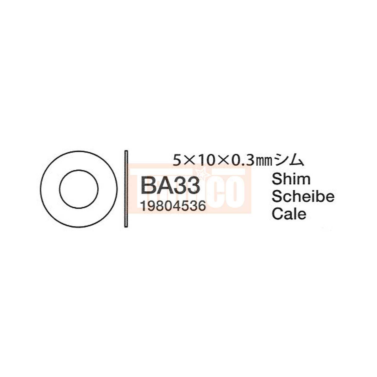Tamiya #19804536 5x10x0.3mm Shim(10pcs.) : 84288