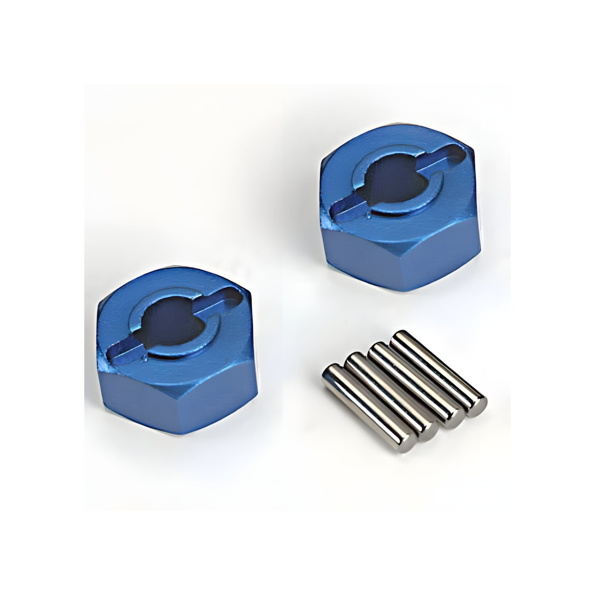Traxxas 1654X Wheel hubs, hex (blue-anodized, lightweight...