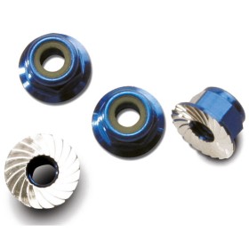 Traxxas 1747R Nuts, aluminum, flanged, serrated (4mm)...