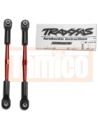 Traxxas 2336X Turnbuckles, aluminum (red-anodized), toe links, 61mm (2) (assembled with rod ends & hollow balls) (fits Stampede®) (requires 5mm aluminum wrench #5477)