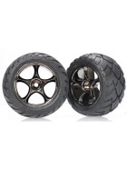 Traxxas 2478A Tires & wheels, assembled (Tracer 2.2 black chrome wheels, Anaconda 2.2 tires with foam inserts) (2) (Bandit rear)