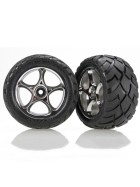 Traxxas 2478R Tires & wheels, assembled (Tracer 2.2 chrome wheels, Anaconda 2.2 tires with foam inserts) (2) (Bandit rear)