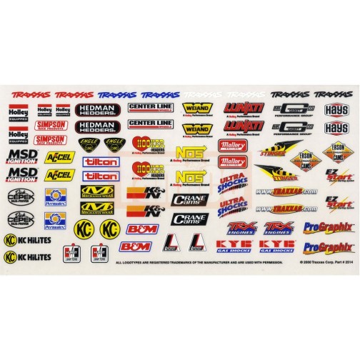 Traxxas 2514 Decal sheet, racing sponsors